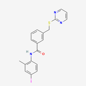 N-(4-iodo-2-methylphenyl)-3-[(pyrimidin-2-ylsulfanyl)methyl]benzamide