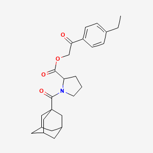 molecular formula C26H33NO4 B11091237 2-(4-Ethylphenyl)-2-oxoethyl 1-(tricyclo[3.3.1.1~3,7~]dec-1-ylcarbonyl)prolinate 