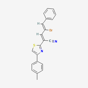 molecular formula C21H15BrN2S B11091253 (2E,4Z)-4-bromo-2-[4-(4-methylphenyl)-1,3-thiazol-2-yl]-5-phenylpenta-2,4-dienenitrile 