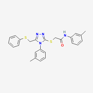 N-(3-methylphenyl)-2-({4-(3-methylphenyl)-5-[(phenylsulfanyl)methyl]-4H-1,2,4-triazol-3-yl}sulfanyl)acetamide