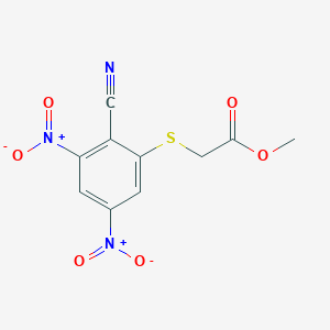 molecular formula C10H7N3O6S B11091282 Methyl [(2-cyano-3,5-dinitrophenyl)sulfanyl]acetate 