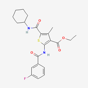 Ethyl 5-(cyclohexylcarbamoyl)-2-{[(3-fluorophenyl)carbonyl]amino}-4-methylthiophene-3-carboxylate