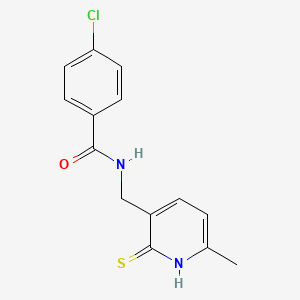 4-Chloro-N-(6-methyl-2-thioxo-1,2-dihydro-pyridin-3-ylmethyl)-benzamide