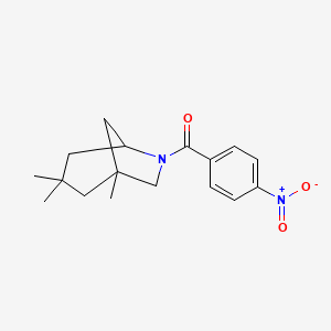 molecular formula C17H22N2O3 B11091362 (4-Nitrophenyl)(1,3,3-trimethyl-6-azabicyclo[3.2.1]oct-6-yl)methanone CAS No. 88502-95-8