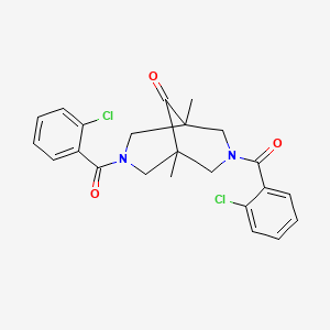 molecular formula C23H22Cl2N2O3 B11091374 3,7-Bis(2-chlorobenzoyl)-1,5-dimethyl-3,7-diazabicyclo[3.3.1]nonan-9-one 