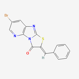 (4Z)-4-benzylidene-10-bromo-5-thia-2,7,12-triazatricyclo[6.4.0.02,6]dodeca-1(8),6,9,11-tetraen-3-one