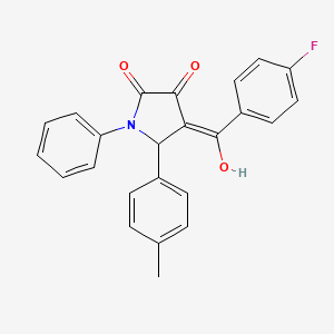 molecular formula C24H18FNO3 B11091387 4-[(4-fluorophenyl)carbonyl]-3-hydroxy-5-(4-methylphenyl)-1-phenyl-1,5-dihydro-2H-pyrrol-2-one 