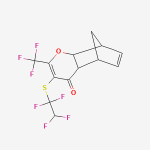 molecular formula C13H9F7O2S B11091400 3-[(1,1,2,2-tetrafluoroethyl)sulfanyl]-2-(trifluoromethyl)-4a,5,8,8a-tetrahydro-4H-5,8-methanochromen-4-one 