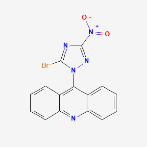 molecular formula C15H8BrN5O2 B11091415 9-(5-bromo-3-nitro-1H-1,2,4-triazol-1-yl)acridine 