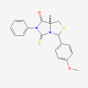 molecular formula C18H16N2O2S2 B11091419 (7aR)-3-(4-methoxyphenyl)-6-phenyl-5-thioxotetrahydro-7H-imidazo[1,5-c][1,3]thiazol-7-one 