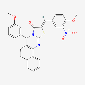 (10Z)-10-(4-methoxy-3-nitrobenzylidene)-7-(3-methoxyphenyl)-5,7-dihydro-6H-benzo[h][1,3]thiazolo[2,3-b]quinazolin-9(10H)-one