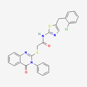 N-[5-(2-chlorobenzyl)-1,3-thiazol-2-yl]-2-[(4-oxo-3-phenyl-3,4-dihydroquinazolin-2-yl)sulfanyl]acetamide