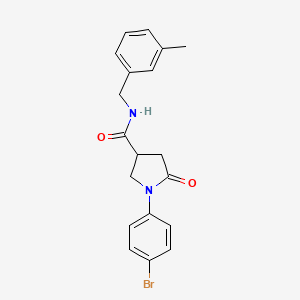 molecular formula C19H19BrN2O2 B11091433 1-(4-bromophenyl)-N-[(3-methylphenyl)methyl]-5-oxopyrrolidine-3-carboxamide 