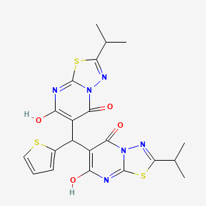 6,6'-(thiophen-2-ylmethanediyl)bis[7-hydroxy-2-(propan-2-yl)-5H-[1,3,4]thiadiazolo[3,2-a]pyrimidin-5-one]