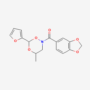 molecular formula C16H15NO6 B11091448 Benzo[1,3]dioxol-5-yl-(6-furan-2-yl-4-methyl-[1,5,2]dioxazinan-2-yl)-methanone 