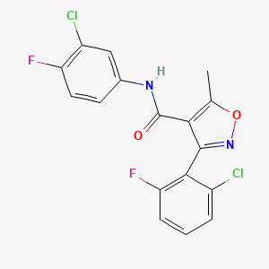 3-(2-chloro-6-fluorophenyl)-N-(3-chloro-4-fluorophenyl)-5-methyl-1,2-oxazole-4-carboxamide