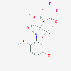 Propionic acid, 2-(2,5-dimethoxyphenylamino)-3,3,3-trifluoro-2-(2,2,2-trifluoroacetylamino)-, methyl ester