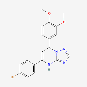 molecular formula C19H17BrN4O2 B11091503 5-(4-Bromophenyl)-7-(3,4-dimethoxyphenyl)-4,7-dihydro[1,2,4]triazolo[1,5-a]pyrimidine 