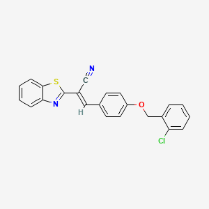 (2E)-2-(1,3-benzothiazol-2-yl)-3-{4-[(2-chlorobenzyl)oxy]phenyl}prop-2-enenitrile