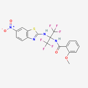 N-{1,1,1,3,3,3-hexafluoro-2-[(6-nitro-1,3-benzothiazol-2-yl)amino]propan-2-yl}-2-methoxybenzamide