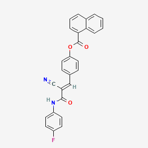 4-{(1E)-2-cyano-3-[(4-fluorophenyl)amino]-3-oxoprop-1-en-1-yl}phenyl naphthalene-1-carboxylate