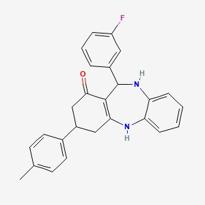 11-(3-fluorophenyl)-3-(4-methylphenyl)-2,3,4,5,10,11-hexahydro-1H-dibenzo[b,e][1,4]diazepin-1-one