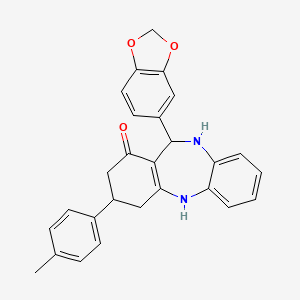 11-(1,3-benzodioxol-5-yl)-3-(4-methylphenyl)-2,3,4,5,10,11-hexahydro-1H-dibenzo[b,e][1,4]diazepin-1-one