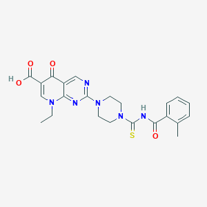 molecular formula C23H24N6O4S B11091568 8-Ethyl-2-(4-{[(2-methylphenyl)carbonyl]carbamothioyl}piperazin-1-yl)-5-oxo-5,8-dihydropyrido[2,3-d]pyrimidine-6-carboxylic acid 