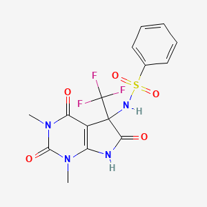 N-[1,3-dimethyl-2,4,6-trioxo-5-(trifluoromethyl)-2,3,4,5,6,7-hexahydro-1H-pyrrolo[2,3-d]pyrimidin-5-yl]benzenesulfonamide