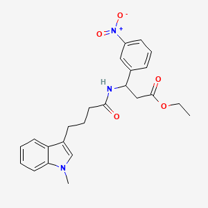 ethyl 3-{[4-(1-methyl-1H-indol-3-yl)butanoyl]amino}-3-(3-nitrophenyl)propanoate