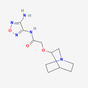 molecular formula C11H17N5O3 B11091603 Acetamide, N-(4-amino-3-furazanyl)-2-(3-quinuclidinyloxy)- 