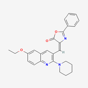 (4E)-4-{[6-ethoxy-2-(piperidin-1-yl)quinolin-3-yl]methylidene}-2-phenyl-1,3-oxazol-5(4H)-one