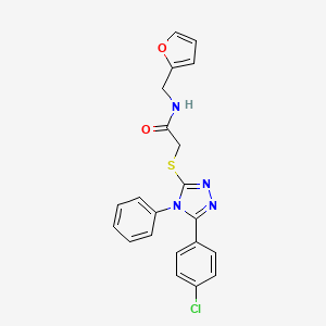 molecular formula C21H17ClN4O2S B11091617 2-{[5-(4-chlorophenyl)-4-phenyl-4H-1,2,4-triazol-3-yl]sulfanyl}-N-(furan-2-ylmethyl)acetamide 