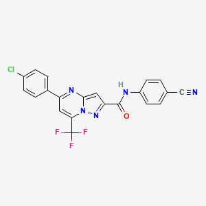 5-(4-chlorophenyl)-N-(4-cyanophenyl)-7-(trifluoromethyl)pyrazolo[1,5-a]pyrimidine-2-carboxamide