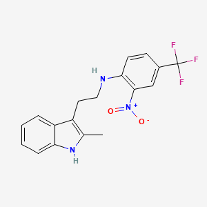 molecular formula C18H16F3N3O2 B11091625 N-[2-(2-methyl-1H-indol-3-yl)ethyl]-2-nitro-4-(trifluoromethyl)aniline 