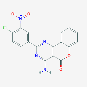 molecular formula C17H9ClN4O4 B11091651 4-amino-2-(4-chloro-3-nitrophenyl)-5H-chromeno[4,3-d]pyrimidin-5-one 