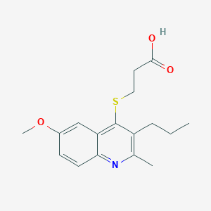 molecular formula C17H21NO3S B11091663 3-(6-Methoxy-2-methyl-3-propyl-quinolin-4-ylsulfanyl)-propionic acid 