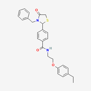 4-(3-benzyl-4-oxo-1,3-thiazolidin-2-yl)-N-[2-(4-ethylphenoxy)ethyl]benzamide