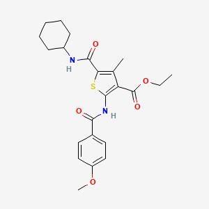 Ethyl 5-(cyclohexylcarbamoyl)-2-{[(4-methoxyphenyl)carbonyl]amino}-4-methylthiophene-3-carboxylate