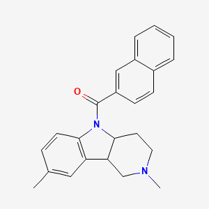 molecular formula C24H24N2O B11091687 (2,8-dimethyl-1,2,3,4,4a,9b-hexahydro-5H-pyrido[4,3-b]indol-5-yl)(naphthalen-2-yl)methanone 