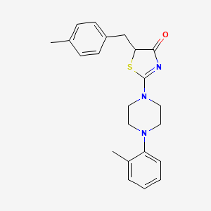 molecular formula C22H25N3OS B11091697 5-(4-Methylbenzyl)-2-[4-(2-methylphenyl)piperazino]-1,3-thiazol-4(5H)-one 