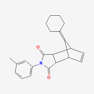 molecular formula C22H23NO2 B11091706 8-cyclohexylidene-2-(3-methylphenyl)-3a,4,7,7a-tetrahydro-1H-4,7-methanoisoindole-1,3(2H)-dione 