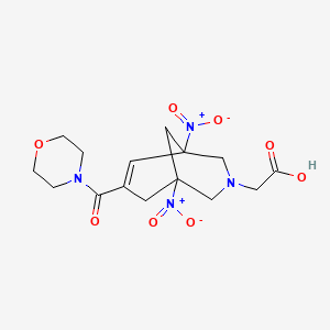 molecular formula C15H20N4O8 B11091719 [1,5-Dinitro-7-(4-morpholinylcarbonyl)-3-azabicyclo[3.3.1]non-6-en-3-yl]acetic acid 