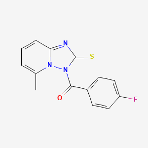 molecular formula C14H10FN3OS B11091804 (4-Fluorophenyl)(5-methyl-2-thioxo-2H-[1,2,4]triazolo[1,5-a]pyridin-3-yl)methanone 