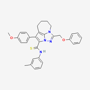 molecular formula C31H30N4O2S B11091817 4-(4-methoxyphenyl)-N-(3-methylphenyl)-1-(phenoxymethyl)-5,6,7,8-tetrahydro-2,2a,8a-triazacyclopenta[cd]azulene-3-carbothioamide 