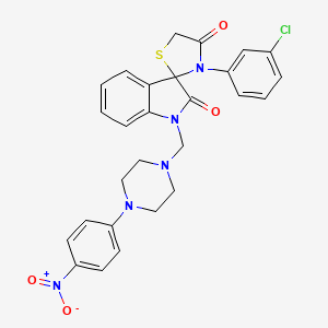 3'-(3-chlorophenyl)-1-{[4-(4-nitrophenyl)piperazin-1-yl]methyl}-4'H-spiro[indole-3,2'-[1,3]thiazolidine]-2,4'(1H)-dione