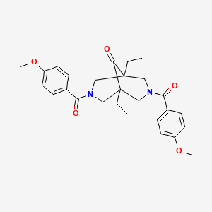 1,5-Diethyl-3,7-bis-(4-methoxy-benzoyl)-3,7-diaza-bicyclo[3.3.1]nonan-9-one