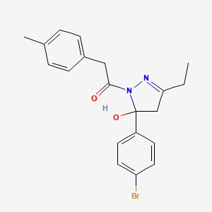 1-[5-(4-bromophenyl)-3-ethyl-5-hydroxy-4,5-dihydro-1H-pyrazol-1-yl]-2-(4-methylphenyl)ethanone