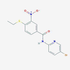 N-(5-bromopyridin-2-yl)-4-(ethylsulfanyl)-3-nitrobenzamide