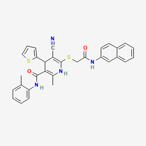 5-cyano-2-methyl-N-(2-methylphenyl)-6-{[2-(naphthalen-2-ylamino)-2-oxoethyl]sulfanyl}-4-(thiophen-2-yl)-1,4-dihydropyridine-3-carboxamide